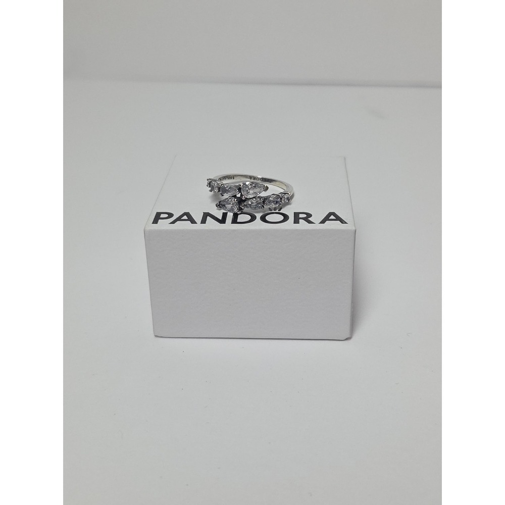 PANDORA 925 Pear Sparkling Overlapping Band Ring Size 7.5 193004C01 NWT